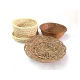 Woven Baskets & Lidded Bowl