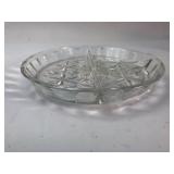 Glass Divided Serving Dish With Star Design