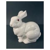 White Ceramic Rabbit Figurine Taiwan