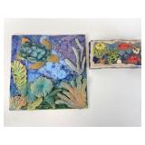 Artist-Signed Tile & Brick With Marine Motif