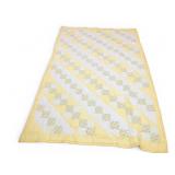 Handmade Yellow & White Patchwork Quilt 5ftx7.5ft