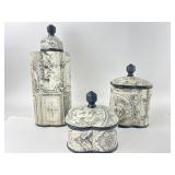 3 Black & White Canisters