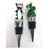 Glass Animal Wine Bottle Stoppers Set