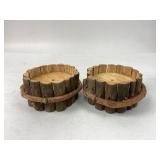 Rustic Adirondack Style Bark Planters