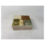 4 Ceramic Coasters With Leaf Design