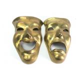 Solid Brass Comedy & Tragedy Masks