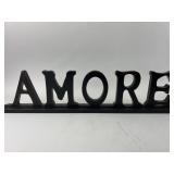 28 x 7 Amore Black Wooden Word Decor Sign