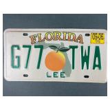 Florida License Plate G77 TWA Lee 2006