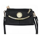 Michael Kors Black Leather Crossbody Bag 9 x 5.5