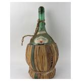 1968 Chianti Magni Green Bottle With Wicker