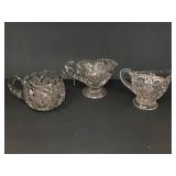 3 Pressed Glass Creamers