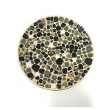 Vintage Mosaic Gold & Black Tile Dish