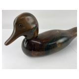 John E Bundy Wooden Duck Sculpture