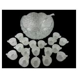 Glass Punch Bowl Set With Cups & Ladle