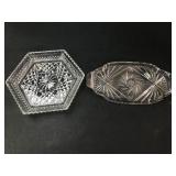 Pressed Glass Hexagonal & Oval Dishes