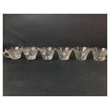 6 Crystal Cups With Starburst Design