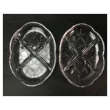 Lady Anne By Gorham Crystal Relish Dishes