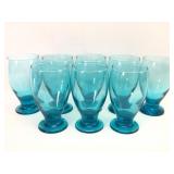 8 Cristar Lexington Aqua Blue Goblets
