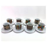 Retro Caribou Coffee Stackable Mug & Saucer Set