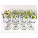 (8) Vtg Corelle Corning Meadow Water Glasses