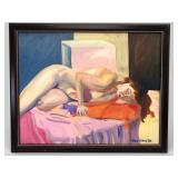 Signed Original Nude Oil Painting 22 x 18