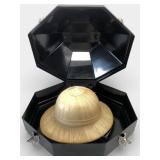 Vtg Handmade Woven Bamboo Safari Hat & Case