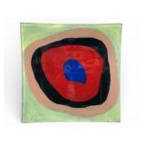 Vtg Glass Tray With Kandinsky Style Circle Design