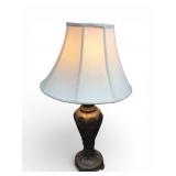 Vtg Brushed Faux Metal Table Lamp 33 Inches