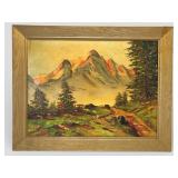 Vtg G. Demarco Signed Painting Of Mountain Forest