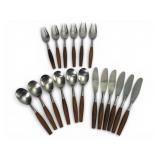 Dansk Fjord Stainless & Teak Flatware Set