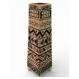 Rare Vtg Graphic Pottery Stoneware Footed Vase