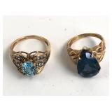 10k Gold Rings With Blue Gemstones
