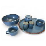Vtg Dansk Mesa Sky Blue Stoneware 7pc Set