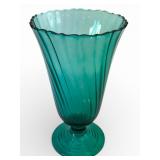 Jeanette Glass Swirl Ultramarine Vase 8.5 Tall