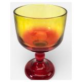 Vtg Indiana Glass Wildfire Chalice