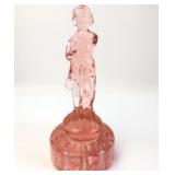 Cambridge Draped Lady Pink Glass Flower Frog