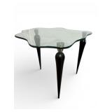 Gilbert Rohde Style Glass Top Side Table
