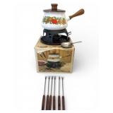 Levcoware Enamel Mushroom & Vegetables Fondue Set