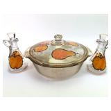 MCM Georges Briard For Fire King Casserole & Cruet