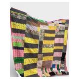 Vtg Patchwork Tie Quilt 89 X 91 Inches