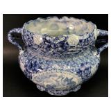 Blue & White Ceramic Bowl With Handles