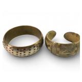 Brass & Bone Bangle Bracelets