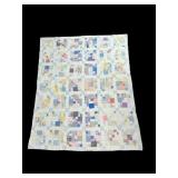 Vintage Scrappy Nine Patch Quilt 59 X 75