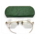 Vtg 1/10 12k Gold Octagonal Eye Glasses