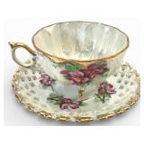 Rare GC Japan Hand Painted Tea Cup & Saucer