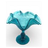 Vtg Ivimd Diamond Point Candy Dish With Ruffled Ed