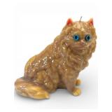 Vtg Persian Cat Candle With Blue Glass Eyes