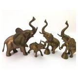 4 Brass Elephant Statues