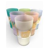 MCM Frosted Bar Glass Set With Gold Foil Design