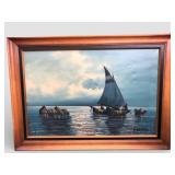 Mid-Century Italian Seascape On Canvas